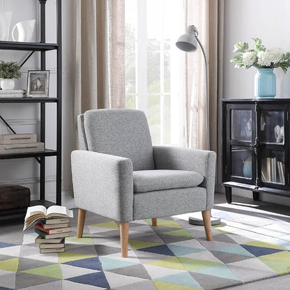 Accent Chair Set of 2 Living Room, Fabric Upholstered Comfy Reading Chair - Image 4