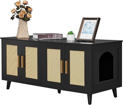 Homhedy Boho Cat Litter Box Enclosure by Homhedy
