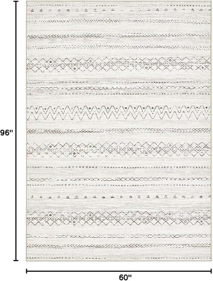 cotiled Boho 5x8 Area Rugs for Living Room: Soft Moroccan Washable Rug | Solve - Image 2