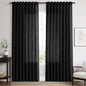 Linen Curtains 84 Inch Length for Living Room Bedroom Black Simple Modern Semi by Nanspring