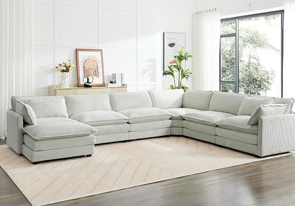 ROWHY 150'' Modular Sectional Corner Cloud Couch, 7 Seater Sofa Big Comfy - Image 8