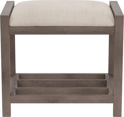 Hillsdale Furniture Amelia Vanity Stool, Antique Gray - Image 8
