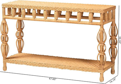 Bali & pari Dolby Natural Rattan Console Table - Image 3