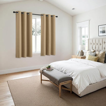 MIULEE Blackout Curtains for Bedroom 2 Panels 40 x 54 Inch Long Taupe Brown | - Image 6