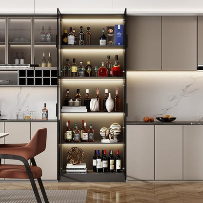 Mekminop Display Cabinet with Glass Doors and Storage Shelve, Modern Display - Image 9
