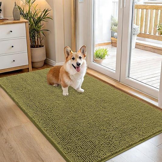 OLANLY Dog Door Mat for Muddy Paws 54x32, Super Absorbent Chenille Mud Mat | by OLANLY