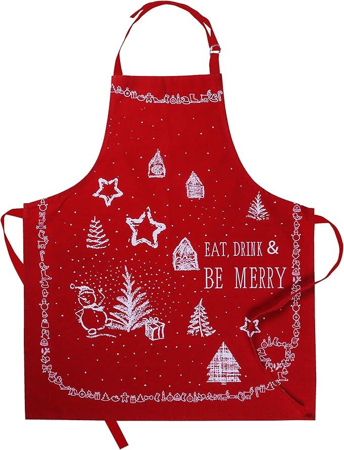 AMOUR INFINI Cotton Womens Apron for Kitchen Reusable and Washable Aprons with Pockets & Adjustable Strap Spring & Easter Apron (27.5 x 33 Inches)