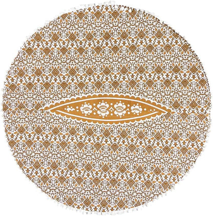 32" Brown White Floor Meditation Pillow Cushion Seating Throw Cover Hippie - Image 6