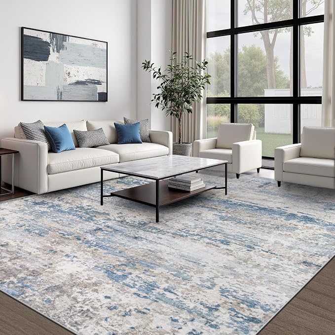 pmtsns Area Rugs 9x12 for Living Room: Washable Rug Modern Abstract Neutral - Image 7