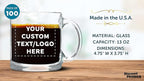 Custom Libbey Clear Glass Coffee Mugs 13 oz. Set of 100, Personalized Bulk Pack - Perfect for Coffee, Tea, Espresso, Hot Cocoa, Other Beverages - Clear Bottom
