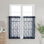 Furman Cafe Curtains 30 Inch Length 2 Panels Set, Elegant Geometric Jacquard by OWENIE