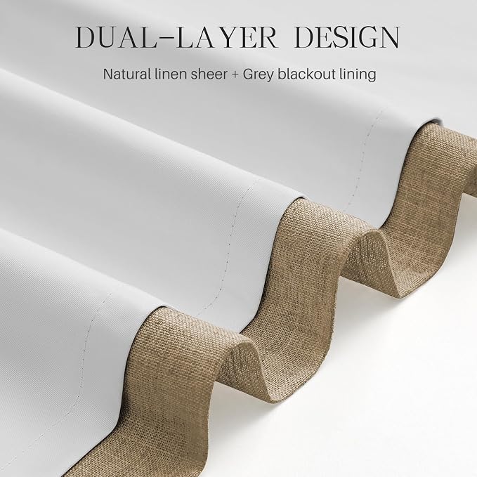 AUSSPVOCT Pinch Pleated 102 Inch Linen Curtains 100% Blackout - Image 5