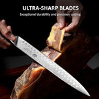 YOTSUBA Carving Knife for Meat, 10" Slicing Knife, High Carbon Steel Brisket Knives with Ergonomic Handle, Butcher Breaking Knives for Chopping Vegetable and Cooking with Gift Box
