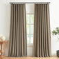 Vision Home Brown Pinch Pleated Full Blackout Curtains Linen Blended Room by VisionHome