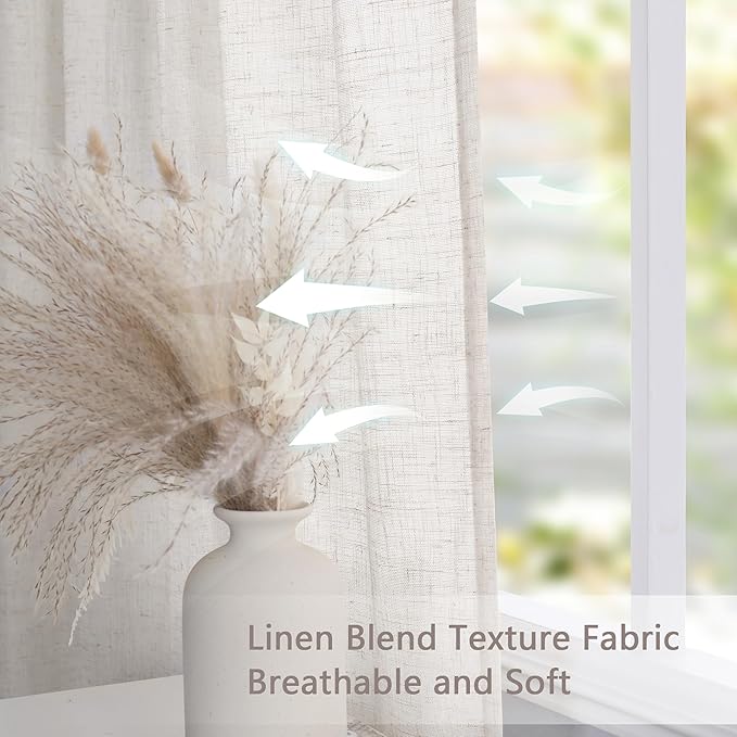 MYSKY HOME Linen Curtains 30 Inch Length - Image 6