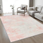 5x7 Area Rug Living Room: Modern Washable Soft Carpet Pink White | by FXRHLP
