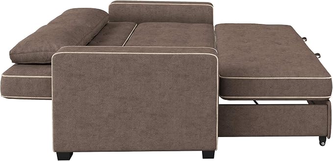 Serta Ainsley Loveseat with Pull Out Sleeper Microfiber Java Full - Image 9
