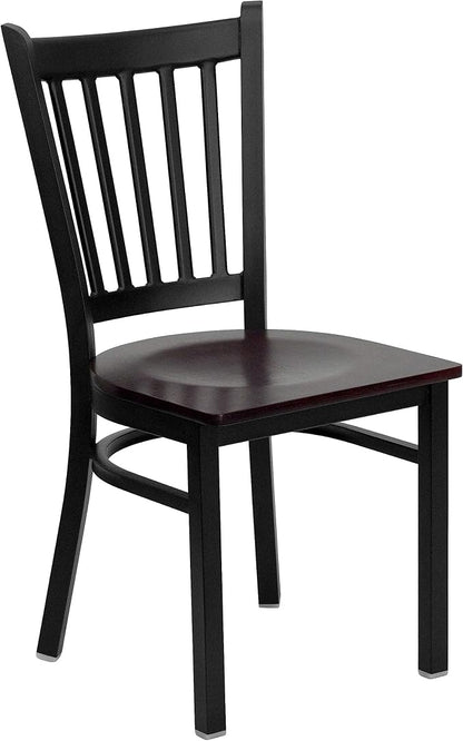 Flash Furniture HERCULES Series Black Vertical Back Metal Restaurant Chair by FlashFurniture