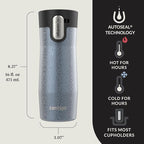 Contigo AUTOSEAL West Loop Vacuum-Insulated Stainless Steel Travel Mug with Easy-Clean Lid 24 oz Crystal Lakeside