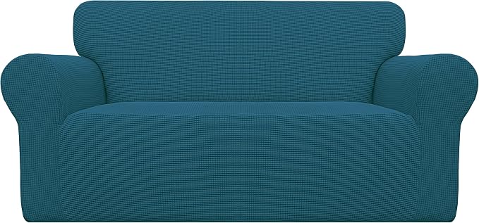 Easy-Going Stretch Loveseat Couch Covers Washable Deep Teal | 1-Piece Loveseat by Easy-Going