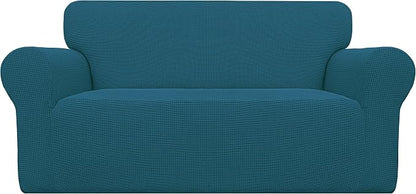Easy-Going Stretch Oversized Loveseat Couch Covers Washable Peacock Blue | by Easy-Going