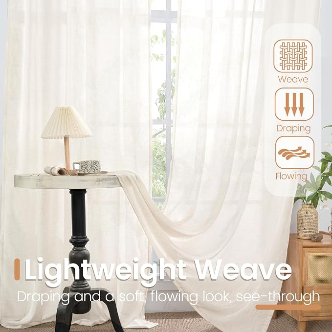 BGment Linen Cafe Curtains, 30 Inch Long Drapes - Image 4