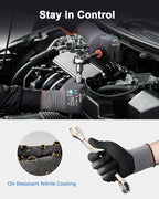 DULFINE Safety Work Gloves MicroFoam Nitrile Coated-24 Pairs Pack,Seamless Knit Nylon Glove with Black Micro-Foam Nitrile Grip,Ideal for General Purpose,Automotive,Home Improvement,Painting(XX-Large)