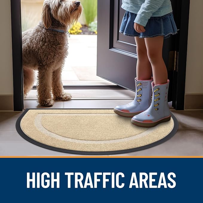 OLANLY Half Circle Front Door Mat Outside 35x23 All-Season Rubber Doormat | - Image 8