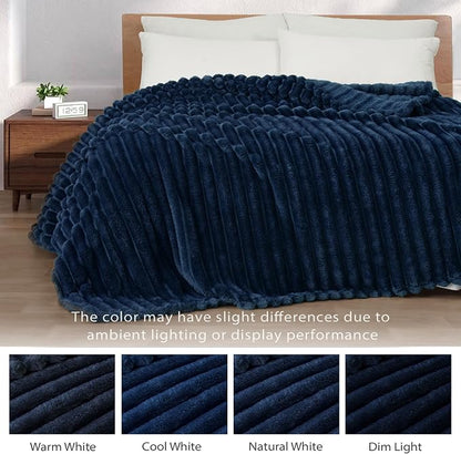 Exclusivo Mezcla Striped Twin Size Fleece Blanket - Image 3