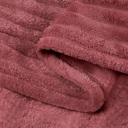 BEDELITE 3D Ribbed Brick Dust Fleece Throw Blanket - Image 9