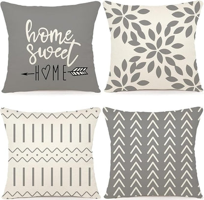 YCOLL Pillow Covers 18x18 Set of 4，Modern Sofa Throw Pillow Cover, Decorative by PillowCoversExpert