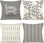 YCOLL Pillow Covers 18x18 Set of 4，Modern Sofa Throw Pillow Cover, Decorative by PillowCoversExpert