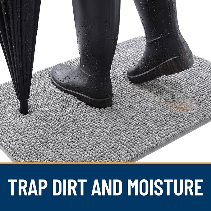 OLANLY Dog Door Mat for Muddy Paws 40x24, Super Absorbent Chenille Mud Mat | - Image 2