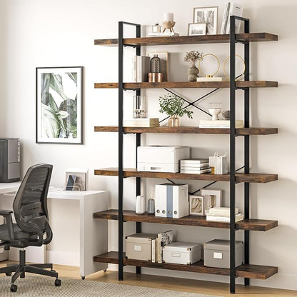 OtterOasis Heavy Duty 6-Tier Industrial Bookcase, 120lbs Shelf Capacity - Image 6
