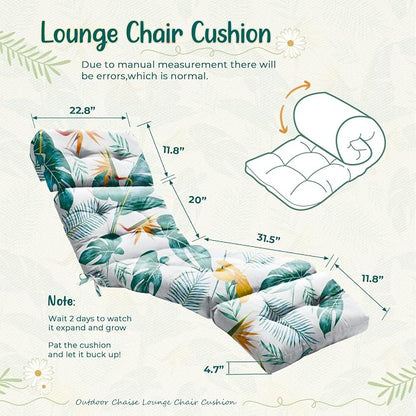 Outdoor Chaise Lounge Chair Cushion 75.1 x 22.8 x 4.7 Inches 100% Waterproof - Image 2