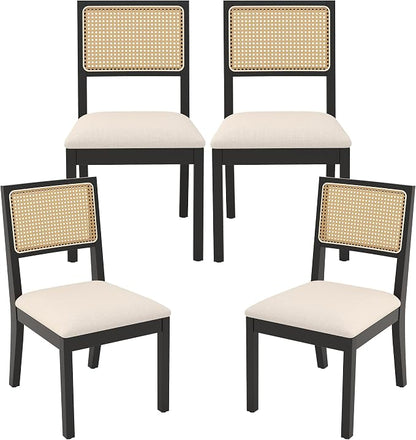 Westice Rattan Dining Chairs Set of 4, Farmhouse Natural Dining Room Chairs by ChairsforHomeLivingRoom