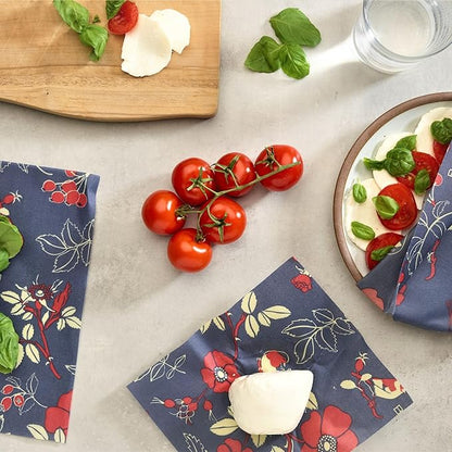 Bee's Wrap Beeswax Wraps for Food - Made in USA Reusable & Organic Food Wraps, Sandwich Wrap & Bowl Covers - Eco-Friendly Alternative to Aluminum Foil & Plastic Wrap, Botanical 3 Pack (S, M, L)