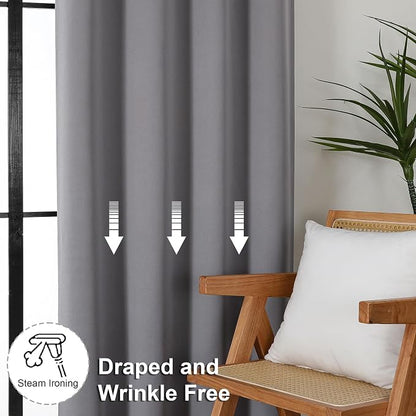 Simplebrand Ava Light Grey Blackout Curtains - Image 7