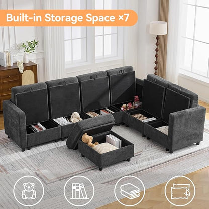 104'' V Shaped Modular Sofa, Sectional Couch - Image 3
