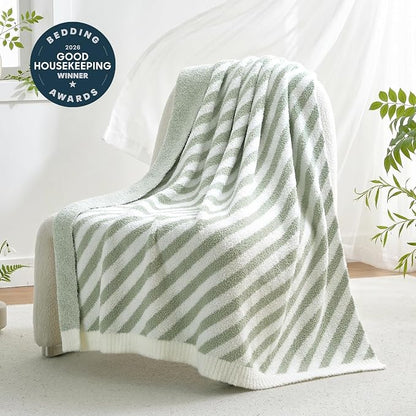 Snuggle Sac Ultra Soft Throw Blanket, Sage Green, Cozy Knitted, Fuzzy Knit - Image 2