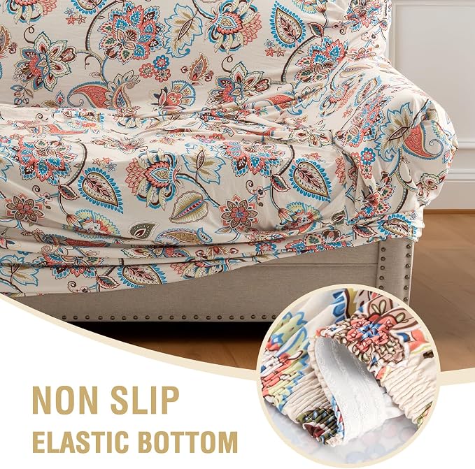 H.VERSAILTEX Floral Pattern Chair Covers Armchair Printed Chair Slip Covers - Image 7