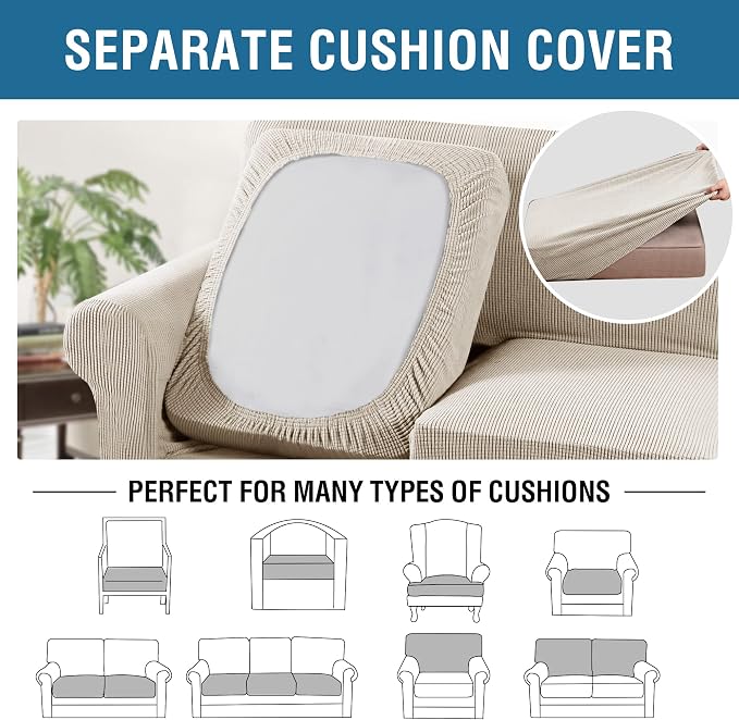 H.VERSAILTEX 4 Piece Stretch Sofa Covers - Image 7