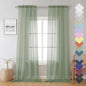 Sheer Curtain Panels Set 96" Inches Long, Solid Voile Light Filtering Airy by Lecloud