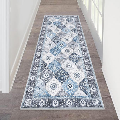 HEBE Hallway Runner Rug 2'x5', Washable Non Slip Kitchen Rug Runner | Soft Boho by HEBE