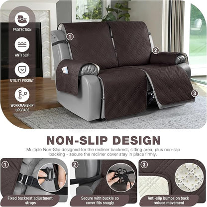 TAOCOCO 100% Waterproof Oversized Loveseat Recliner Cover, Non Slip Split Couch - Image 4