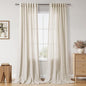 Warm Beige Linen Curtains 108 Inches Long by Nanspring