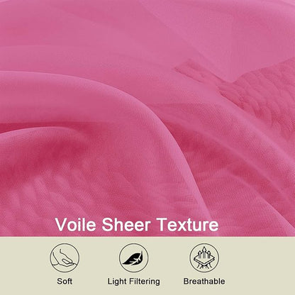 Cafe Curtains 36 Inch Length Tier 2 Pieces, Modern Soft Airy Sheer Kitchen - Image 3