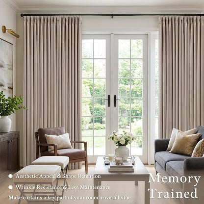 60 Inch Extra Wide 100% Blackout 96 Inch Curtains 1 Panel, Burlywood Birch | - Image 3