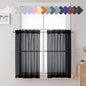 36 Inch Black Curtains Sheer Tiers by Lecloud