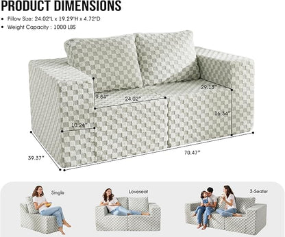 Modular Sectional Sofa 2 Seater Loveseat Modular Couch - Image 2